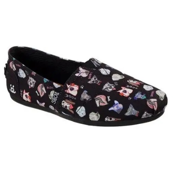 Bobs From Skechers Dog Print Slip On Loafers - Picture 1 of 9